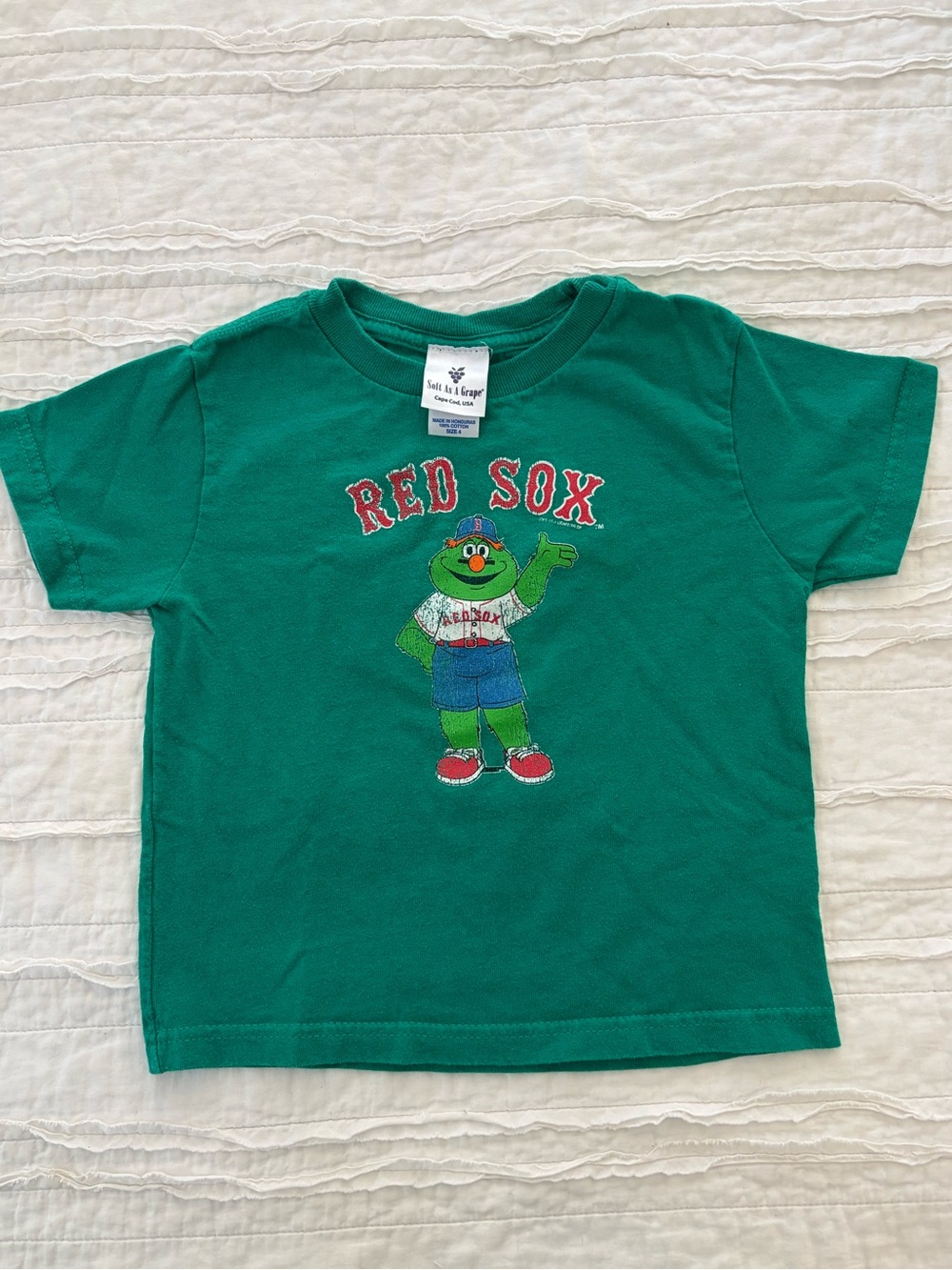 Red Sox Green Kids T-Shirt with Mascot Graphic